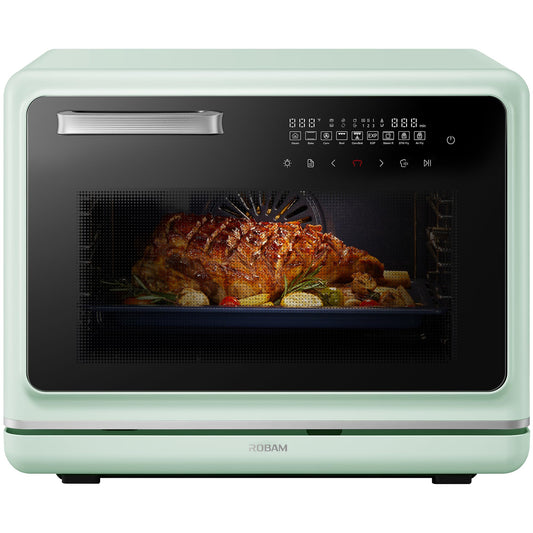 ROBAM Toaster Air Fryer Steam Oven Combo, Countertop Convection Cooker with Fry & Bake, 1.2 Cu.Ft Large Capacity Combi Oven, Smart Touch Precise Temp Control, Multi-Stage, 32 Preset Recipes (Green)