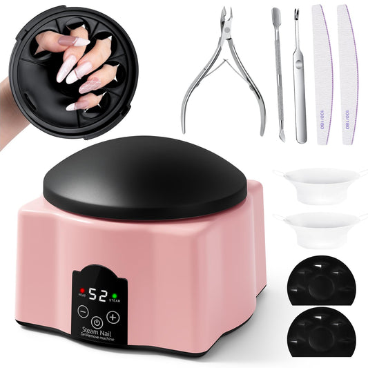 Automatic Upgraded Acrylic Gel Nail Polish Removal Electric Steam Acetone Nail Remover Machine Set, Various Nail Gel Nail Chips Without Harming Hands Nail Art Tools Nail Remover Tools Set
