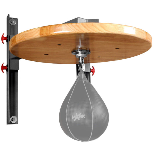 XMARK Adjustable Speed Bag Platform, 24" Wood Drum, Heavy Duty Wall Mount, Pro Swivel, Low Vibration, for Boxing & MMA Home Gym Training