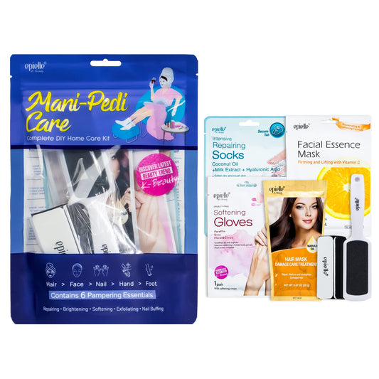 Epielle Mani-Pedi Care Kit, 6 Pampering Spa Essentials, Nail Buffing, Hand and Foot Care, At-Home Spa Kit, Self Care Gifts for Women, Korean Skin Care Set, Stocking Stuffers