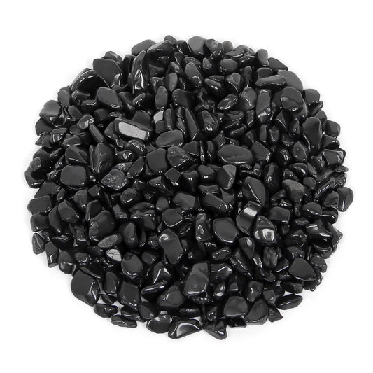 1.1lb Natural Crushed Obsidian Crystal Tumbled Chips-Healing Crystals Chips Bulk, Crushed Crystal Gemstones for Crafts, Beautiful Package for Gift (Obsidian)