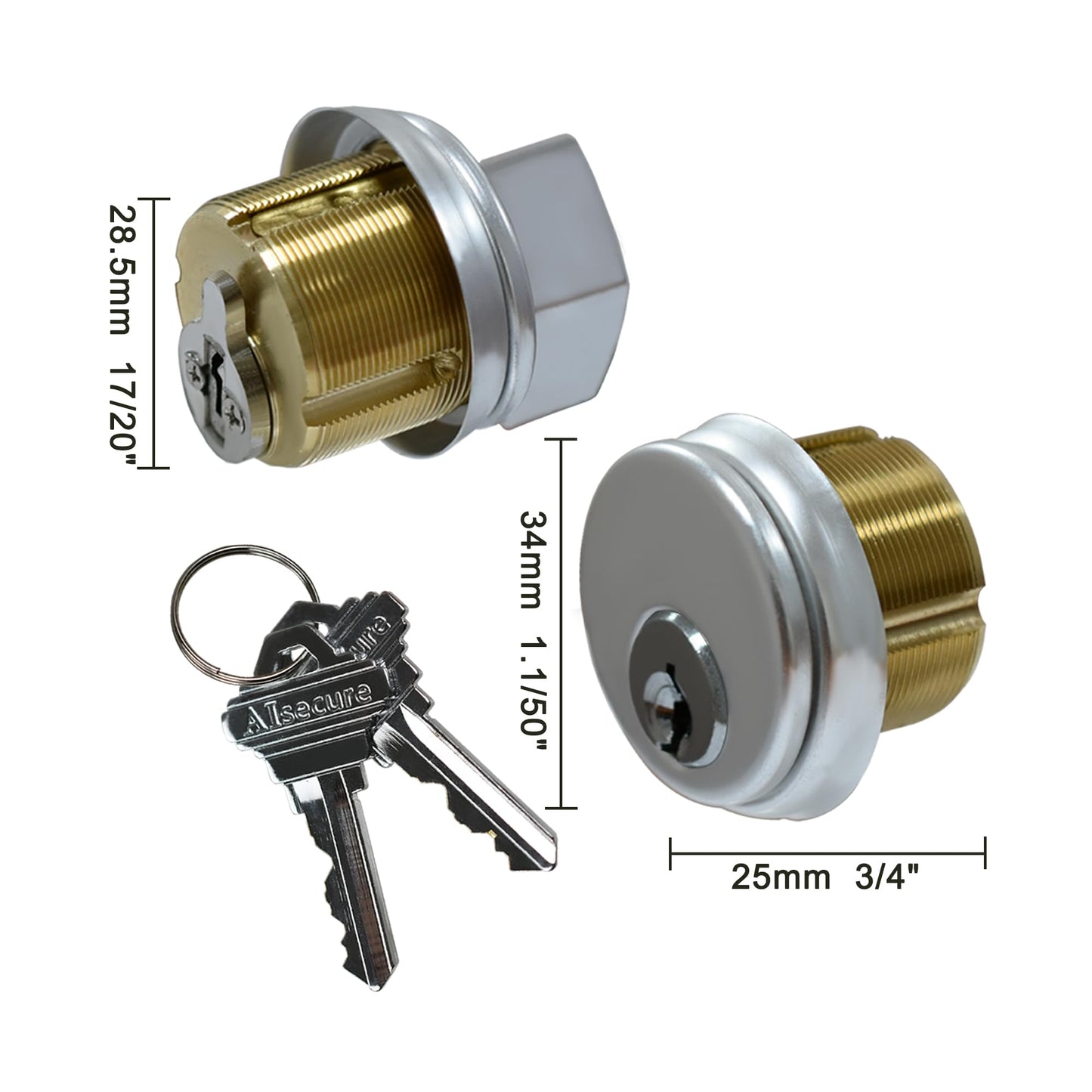 Storefront Door Mortise Lock Set, Commercial Aluminum Storefront Mortise Lock with Swing Deadbolt & Solid Brass Cylinder, Key & Thumbturn Keyed Alike, Storefront Entry Door Lock, 1-1/8" Backset, Black