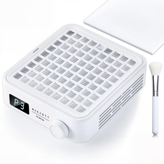Makartt PocketSized Nail Dust Collector – Powerful Dust Collector Nail Tech Quite Suction Machine for Acrylic Nails Manicure & Pedicure Salon & Home Use Includes 10pcs Filters & Dust Brush