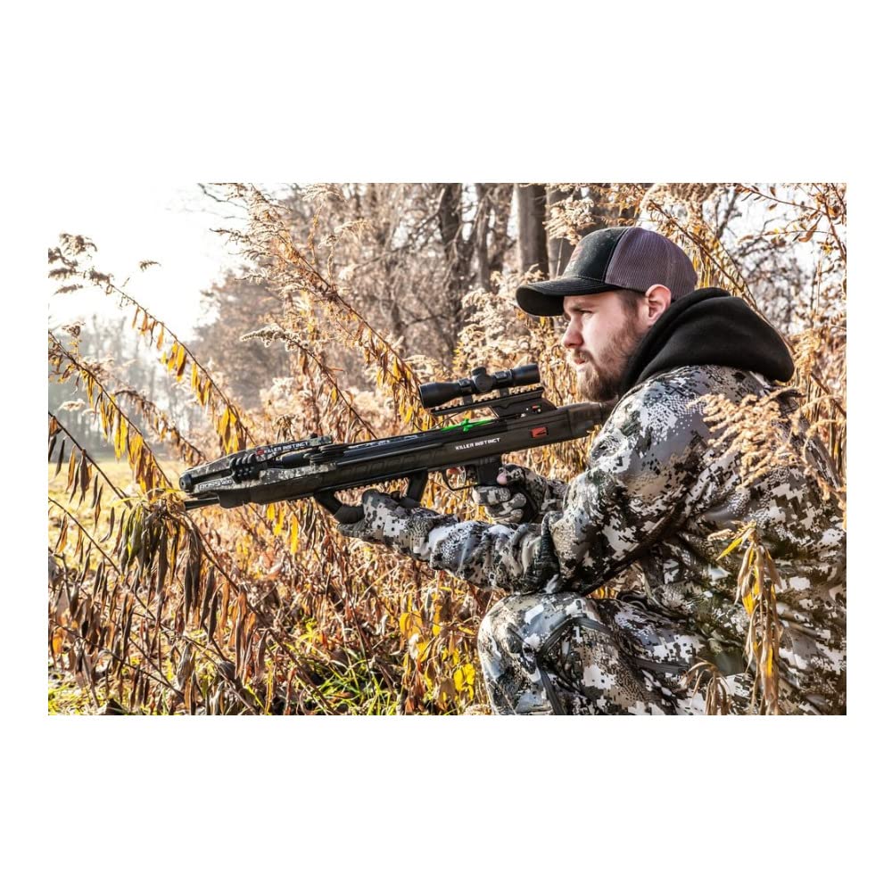 Killer Instinct Boss 405 FPS Deluxe Crossbow Package Bundle with Crossbow Carrying Case, 9-Pack of Crossbow Bolts and Broadheads, Decocking Bolt, Sling and Accessories (7 Items)