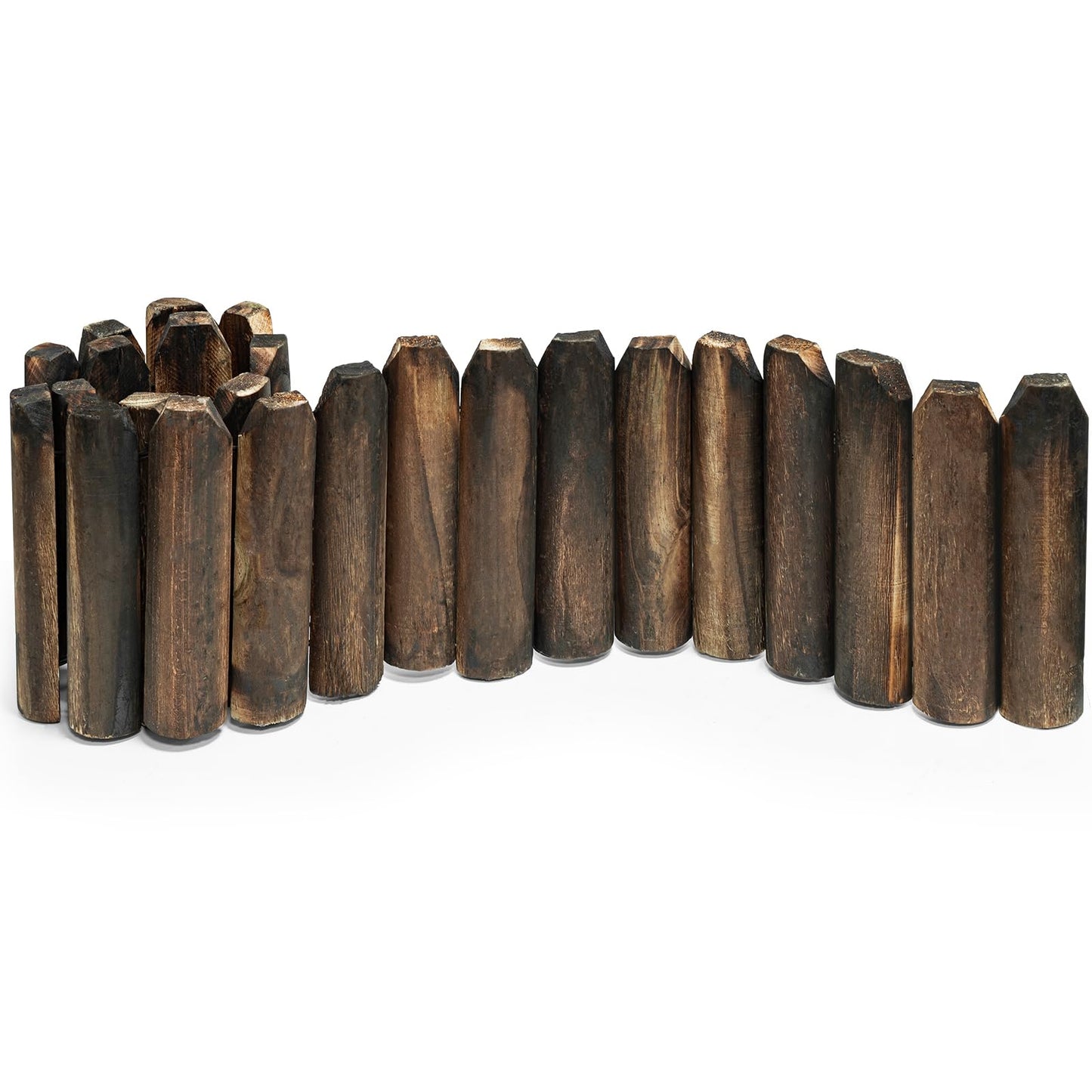 Wood Garden Edging, Half Round Natural Wooden Solid Log Fence Border Decorative for Flower Bed Barriers and Landscape Fencing (7.8" H x 47" L, 1 Pack)