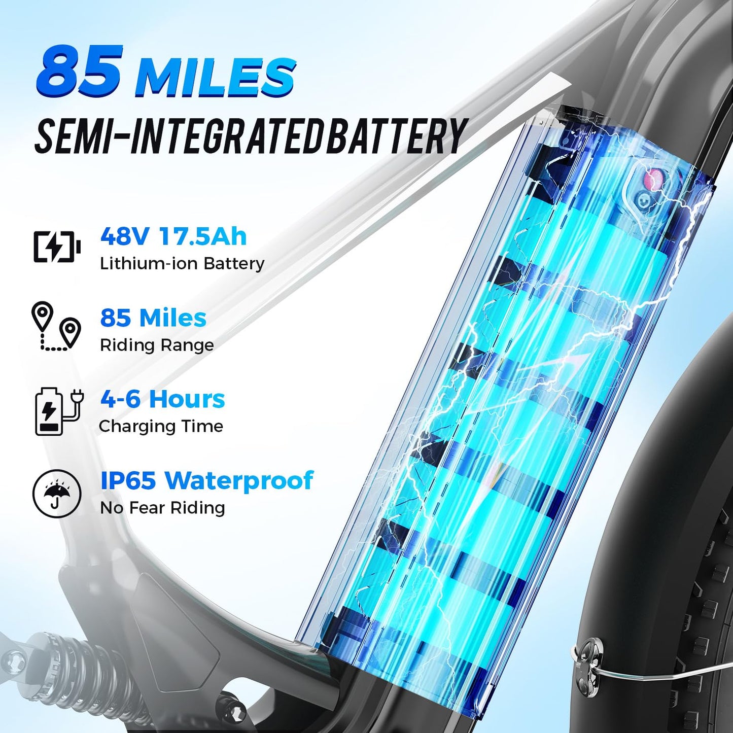 LEONX M2 pro Electric Bike,1800W Peak Motor EBike for Adults, 26'' x 4.0'' Fat Tire Electric Bike with 48V 17.5AH Battery, 36MPH 85Miles Long Range Electric Mountain Bike with Front Basket