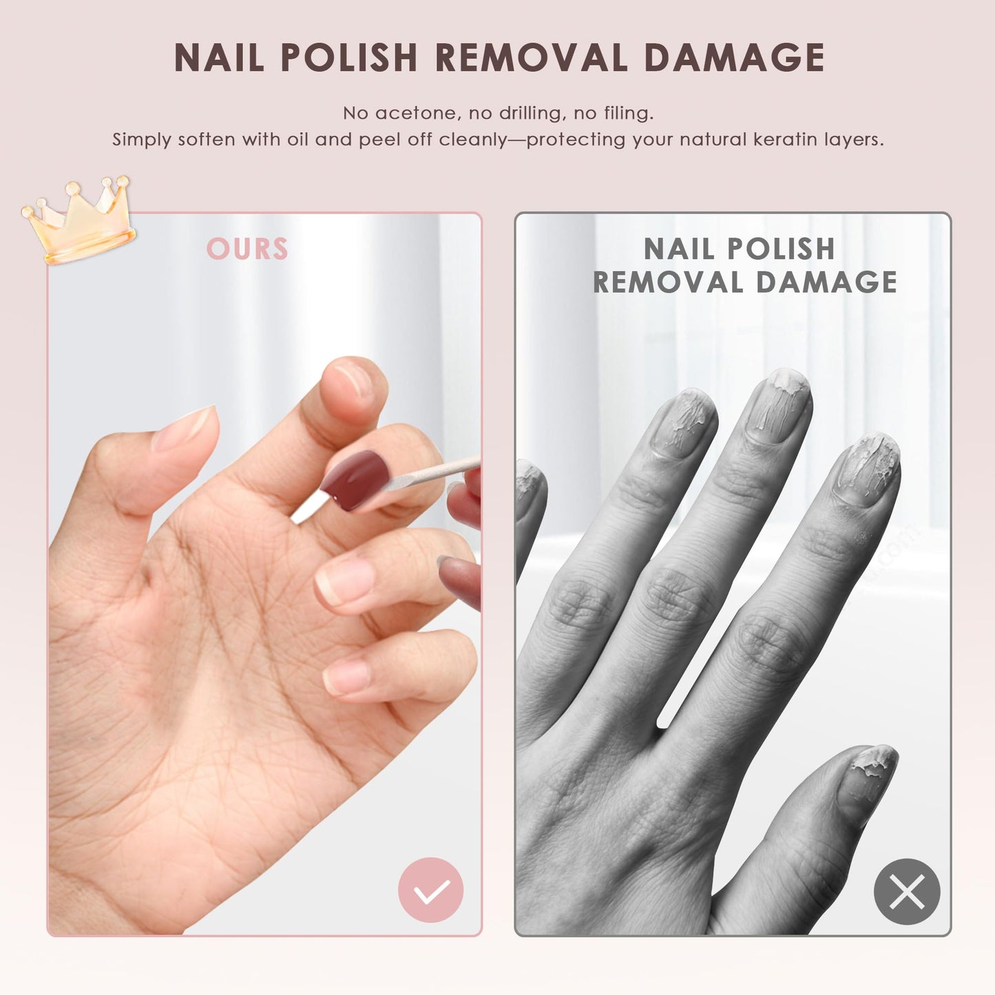 KHARITA Semi Cured Gel Nail Strips – Real Gel Nail Polish Wraps for Brittle Nails | Waterproof Long Lasting Easy Peel-Off Removal | Hema-Free | 20-Piece Nude Salon Sticker Kit with UV Light