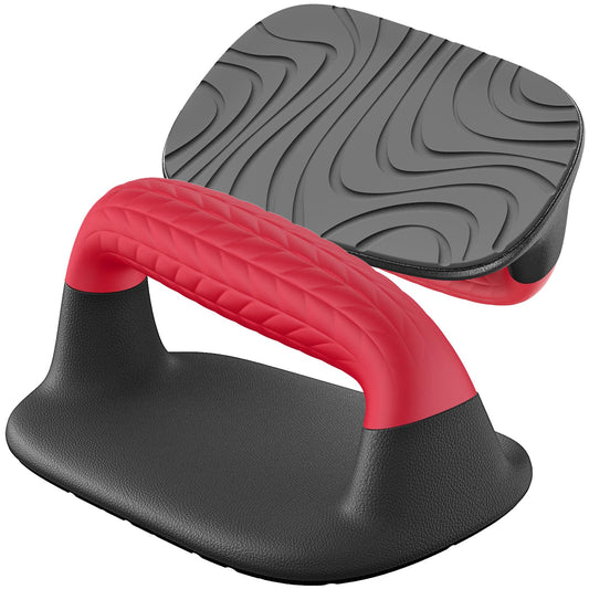 SELEWARE Push Up Bars, Non-Slip Pushup Stands with Ergonomic Soft Rubber Handles, Strength Training Push Up Handles for Floor Exercise, Home Gym Calisthenics Equipment for Men & Women (Black & Red)