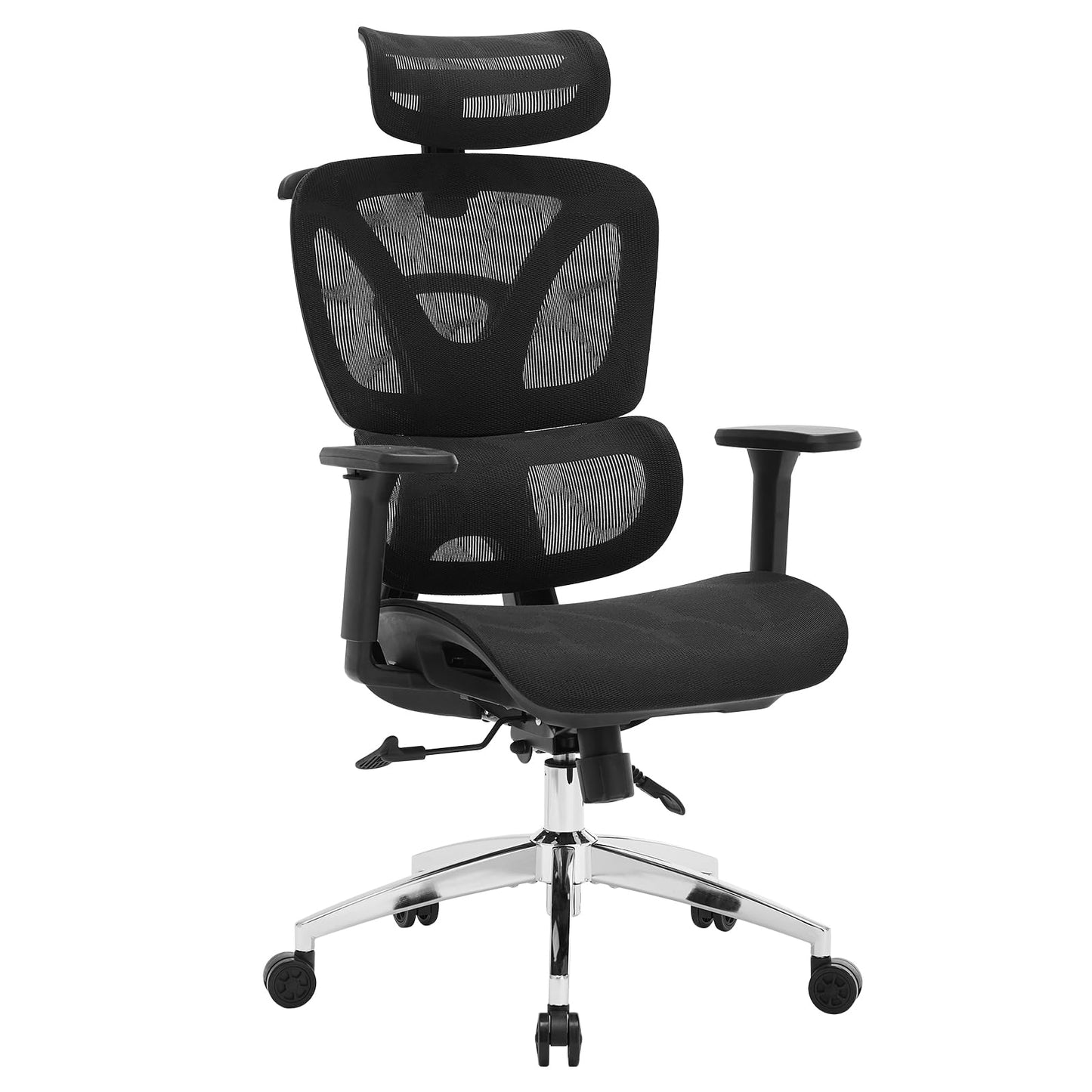 GarveeHome Ergonomic Office Chair, High Back Ergonomic Desk Chair with Adjustable Lumbar Support,Mesh Home Office Chair Gaming Chair,Up to 400 LB,Black