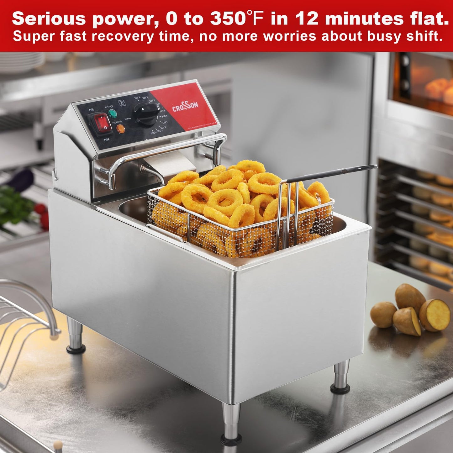 Hot Dog 7 Roller and Commercial Electric 15Lbs Deep Fryer