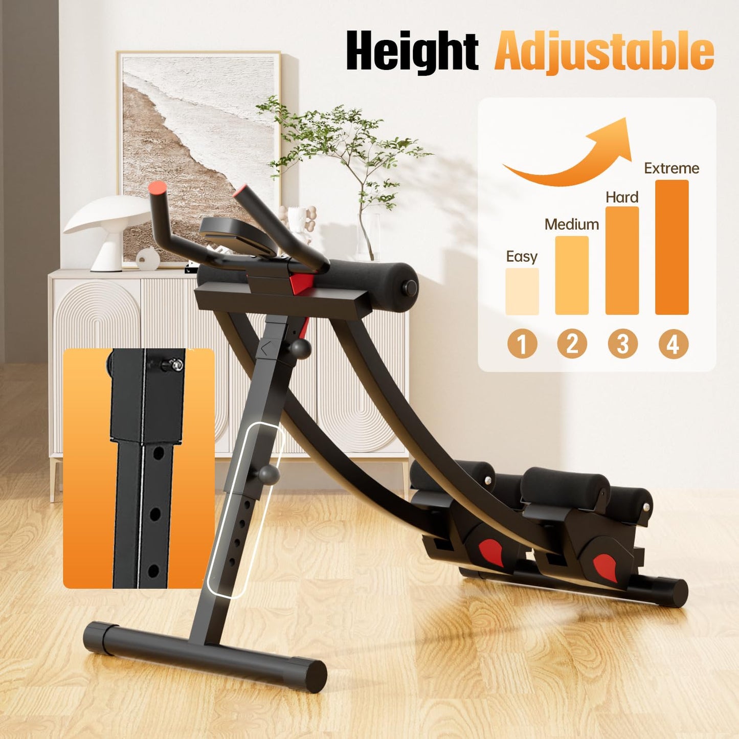 Weceni Ab machine, AB trainer machine,workout equipment for Home Gym Strength Training, Ab workout equipment, AB machine for stomach workout, Foldable abdominal trainer for Men and Women exercise