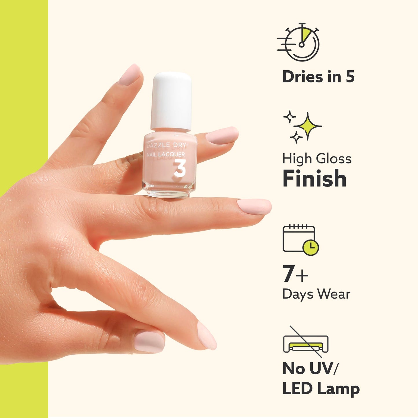 Dazzle Dry Mini Kit 4 Step System - Oh My!, a bright melon full coverage cream. Full coverage cream. (5 Piece Kit / 5 Manicures)