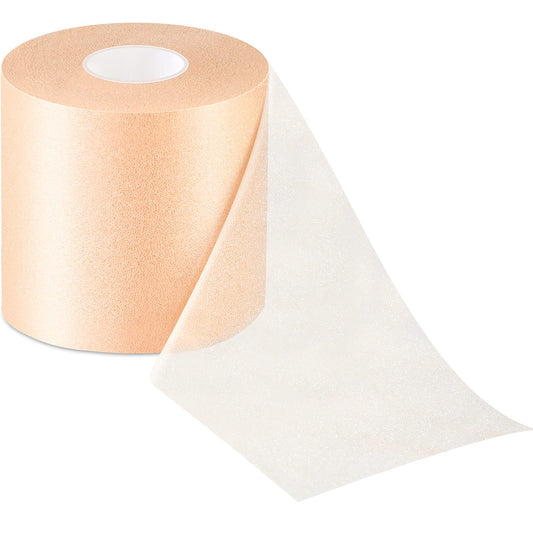 Nuanchu 30 Yards Pre-wrap Athletic Tape Pre Wrap Athletic Foam Underwrap Tape Foam Underwrap Bandage for Hair Soccer Sports Wrists Elbows Knees Ankles 2.76 Inches(Beige)