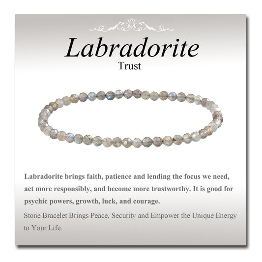 MASSIVE BEADS Natural Genuine Gemstone Beads Healing Crystal Chakra Reiki Jewelry Faceted Round Beads Bracelets (Labradorite, 3mm)
