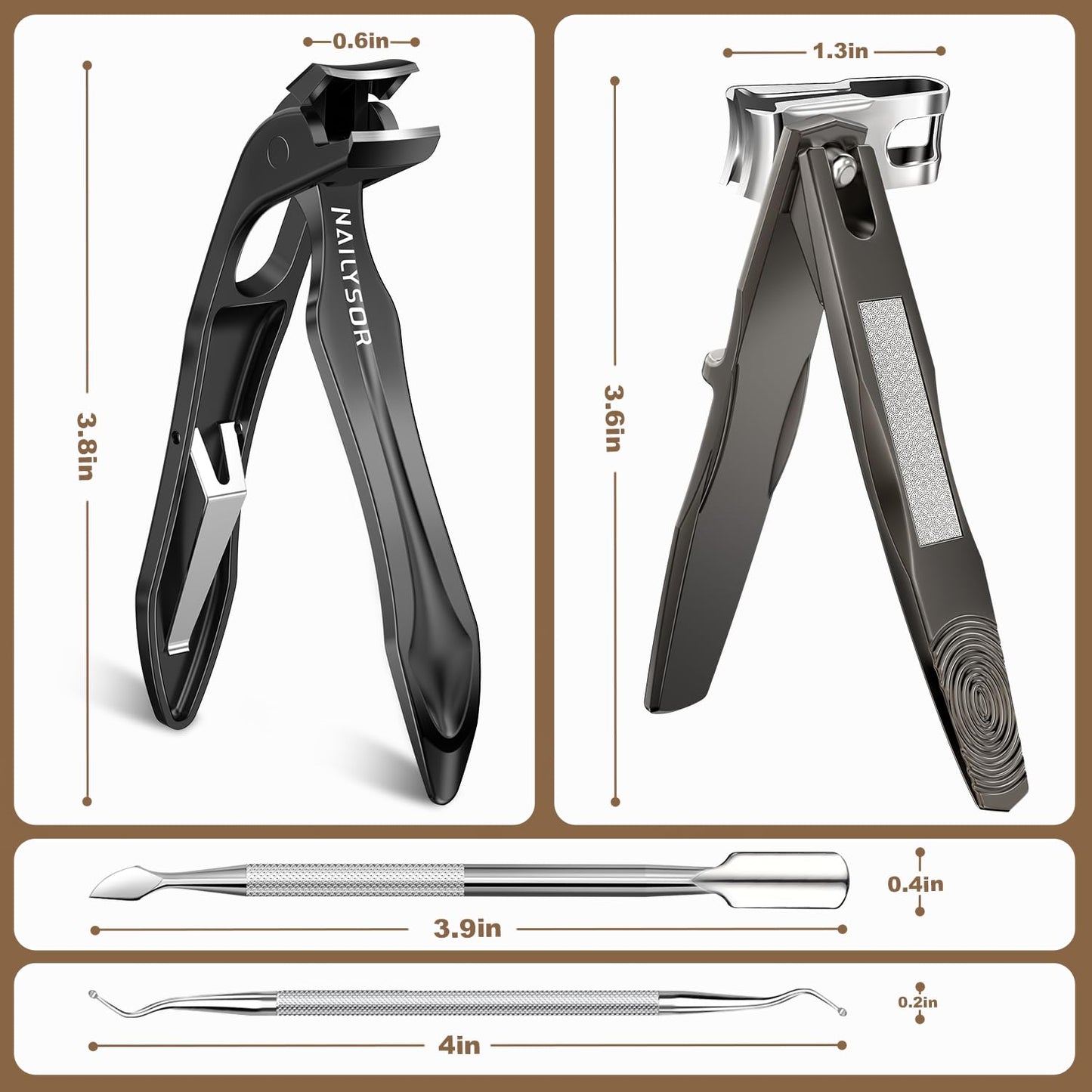 360° Rotating Nail Clippers for Seniors with Arthritis, Ergonomic Long Handled Toenail Clippers for Thick Nails for Seniors, Heavy Duty Fingernail Clippers with Catcher Wide Opening Sharp Nail Cutters