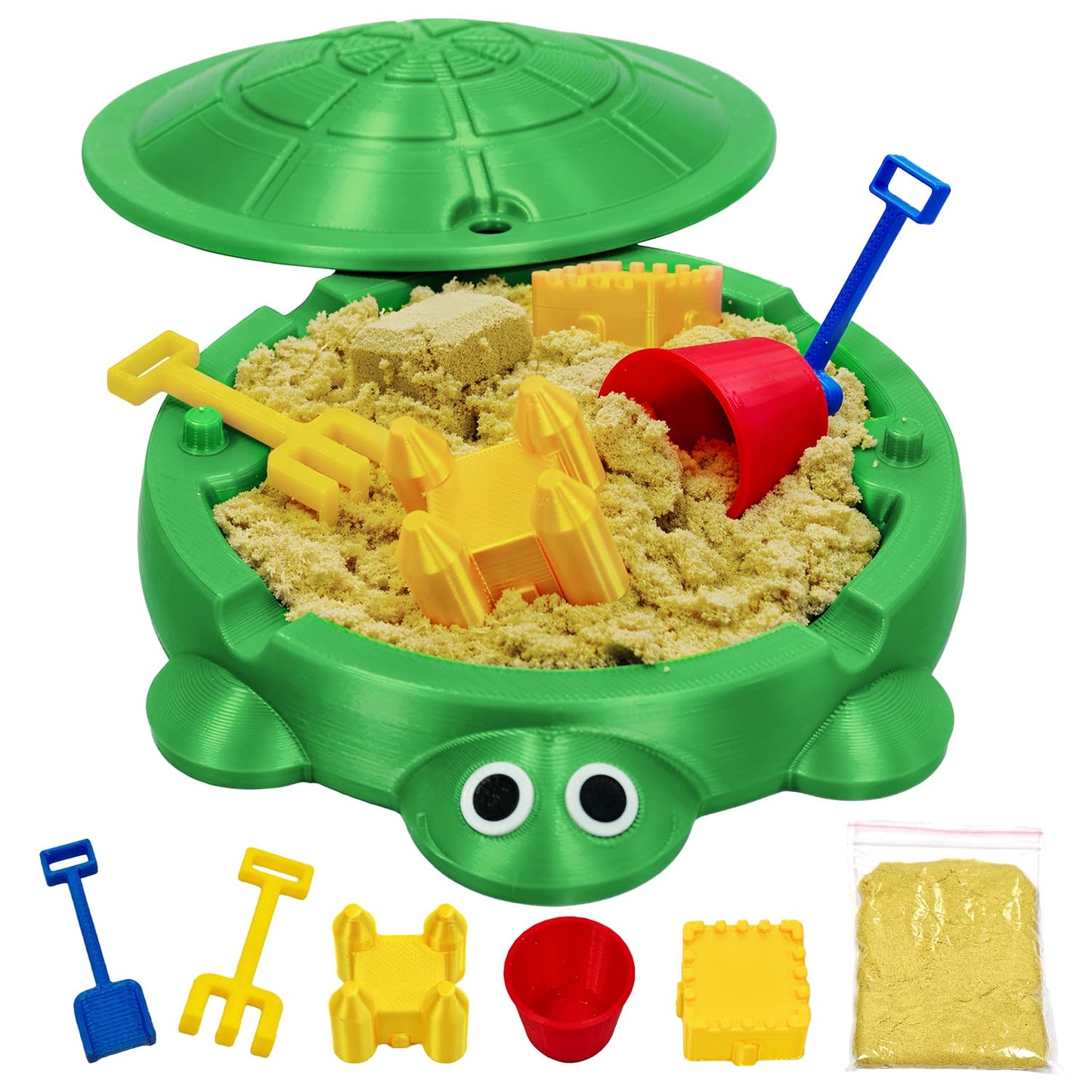 Estairkas Mini Turtle Sandbox Zen Garden for Desk, Desktop Sandbox on the Go Stress Relief, Mini Desk Zen Sand Garden Kit with Lid, Funny Coworker, Birthday, Friend Gifts Idea