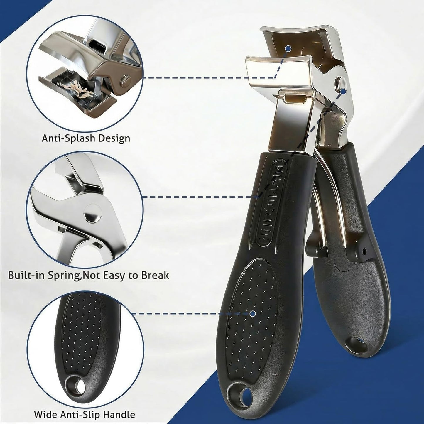 Toenail Clippers for Seniors Thick Toenails, Eagle Beak Slanted Nail Cutter & Angled Head Toe Nail Clippers Set, Stainless Steel Heavy Duty Ingrown Nail Cutter with Wide Jaw for Men Women