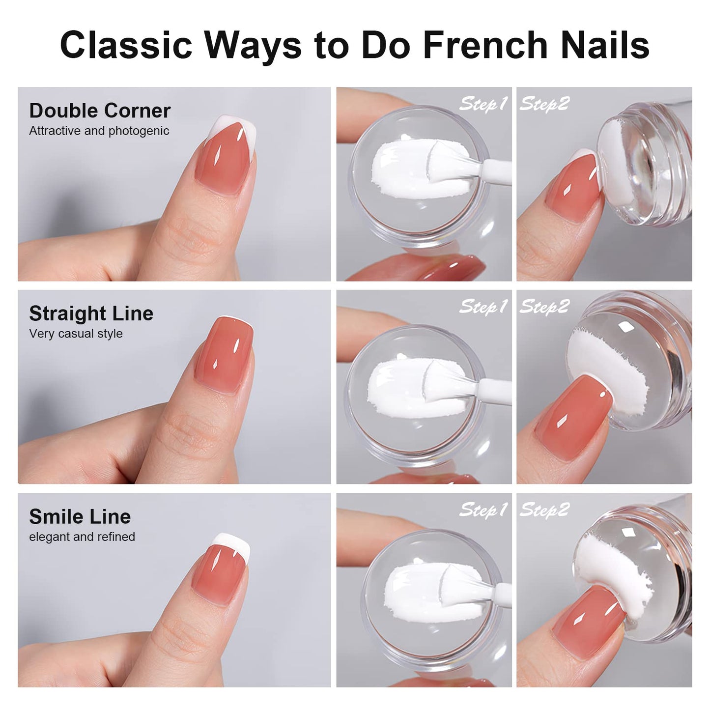 SAGEBIO Nail Art Stamper Clear Silicone Nails Stamping Jelly with Scraper Transparent Visible Body DIY Manicure Nail Art Tool B