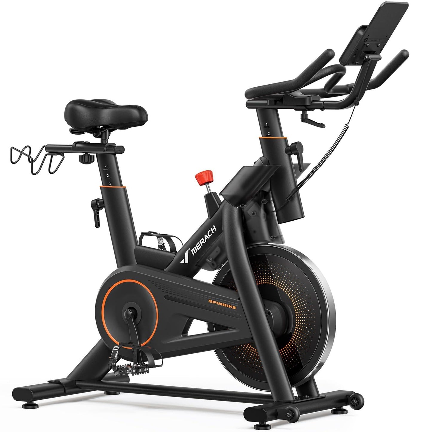 Merach Magnetic Exercise Bike, Self powered Indoor Cycling Bike with Self-Developed App, 350 lbs Weight Capacity & 40 lbs Flywheel, Stationary Bikes for Home Cardio Gym Fitness