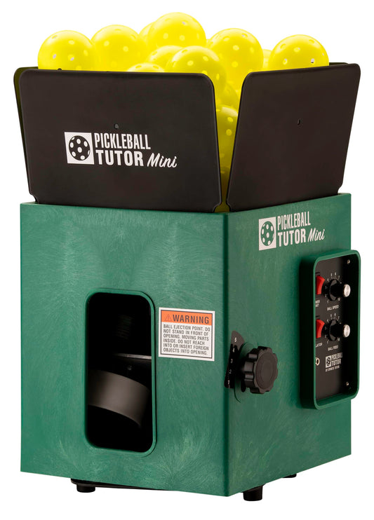 Pickleball Tutor Mini with Oscillator. Ball Machine. Lightweight and Compact. Made in U.S.A. by #1 Pickleball Machine Company.