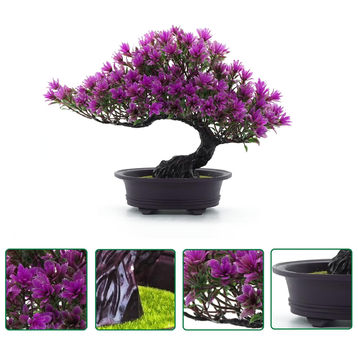 Artificial Bonsai Pine Tree Fake Desk Plants Commercial Reception Charm Adornment Home Decor Office Bookshelf Decor (Colourfu)