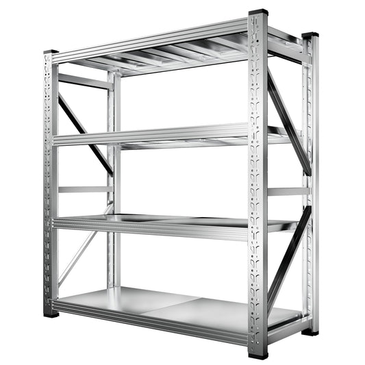 Kobito 68.9W'' Storage Shelves 4 Tier Stainless Steel Shelf Utility Rack Shelf 2200LBS Adjustable Shelf Storage Rack for Garage Supermarket, Warehouse,Industrial,Basement,68.9" Wx70.87''Hx23.7''D