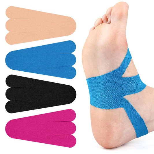 Precut Kinesiology Tape, Waterproof Breathable Foot Plantar Fasciitis Pain Relief Athletic Tapes, Hypoallergenic Elastic Sports Joints Muscle Tape for Feet Arch Heel Ankle Carpal Tunnel (20 PCS)