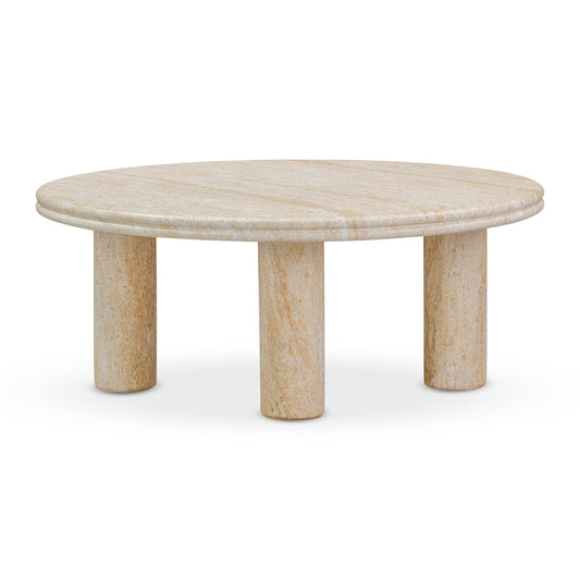 Tov Furniture Amora Faux Travertine 32" Round Accent Table