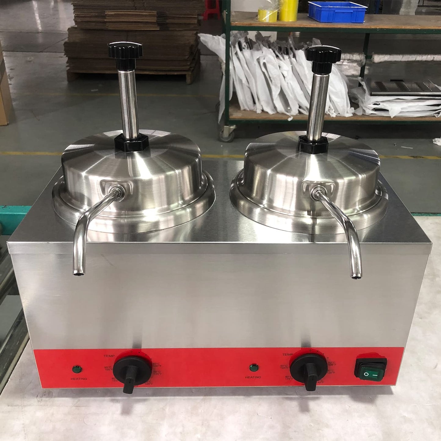 Electric Nacho Cheese Dispenser with Pump Cheese Machine Dual Heads Sauce Warmer 7.5qt Capacity with Insert Pot (Dual Pump)