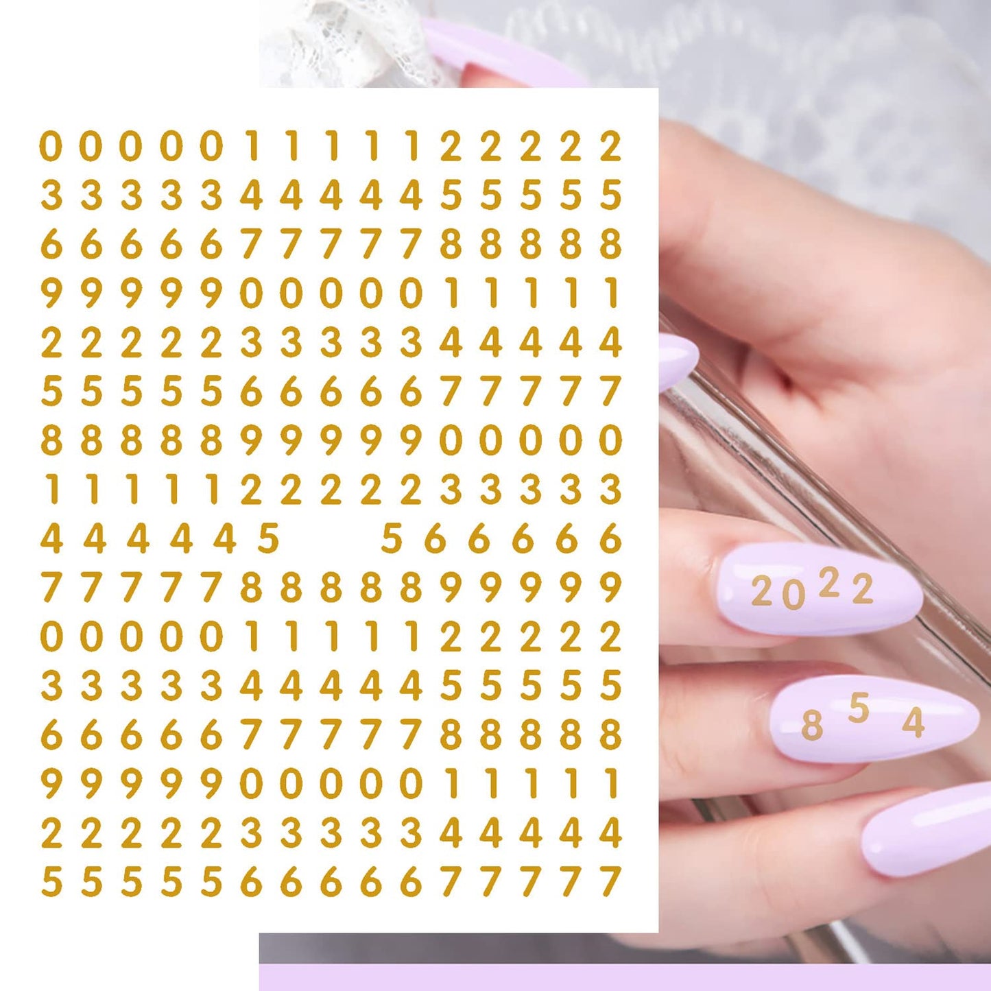 DANNEASY 8 Sheets Small Number Nail Art Stickers for Women Kids Girl Number for Nails Self Adhesive Nail Stickers Numbers Nail Decals 3D Nail Design Nails Decoration