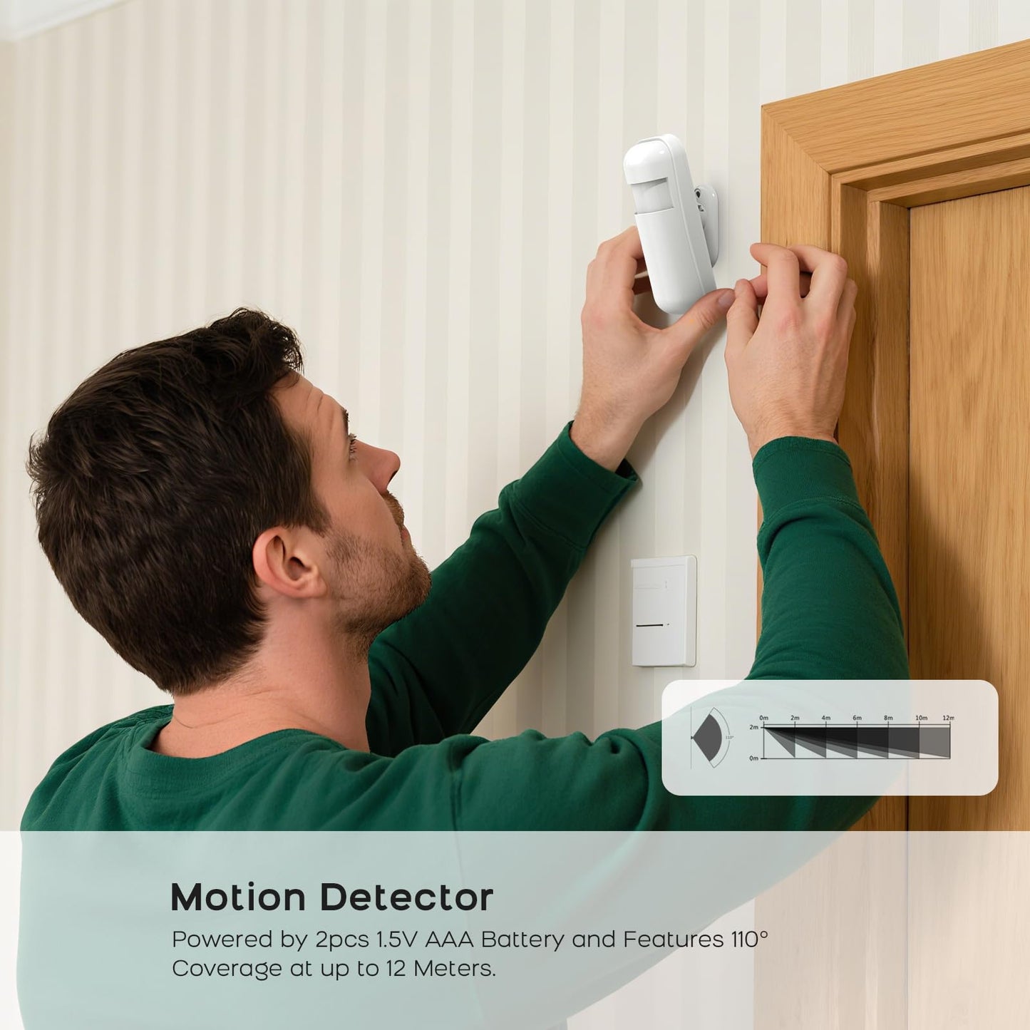 PGST Home Security System,DIY Wireless Home Alarm System for Home Security with Door Motion Sensors,Smart Keypad,Remote,No Subscription Fee (8 Contact Sensor + 2 Motion Sensor + 1 PTZ Camera)