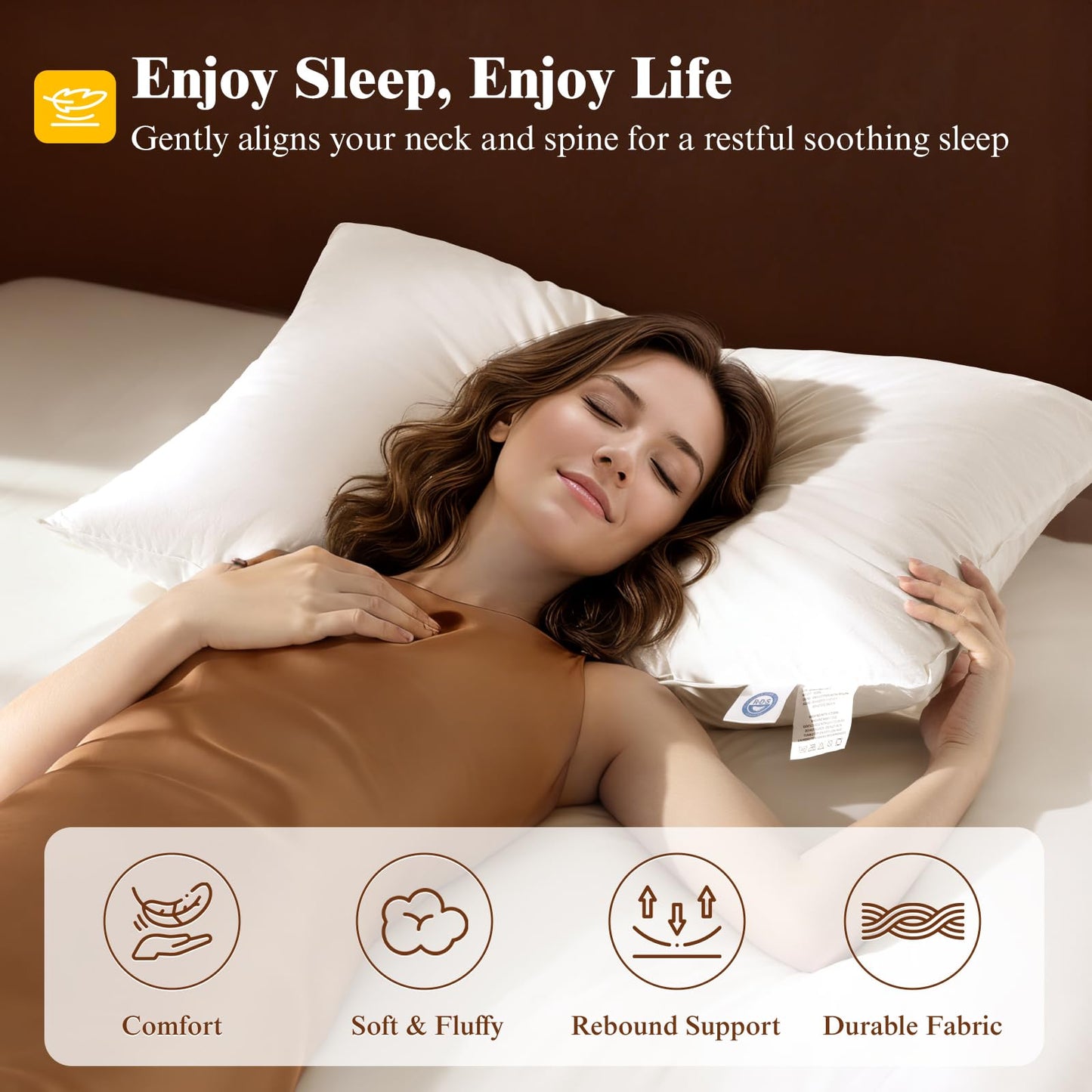 Luxury Canadian White Goose Down Pillow Queen Size Set of 2, 900+ Fill Power, 600 TC Cotton Shell, Soft Down Pillows for Sleeping, Hotel Collection Pillow for Neck Pain Relief (2 Pack, 20"x30")