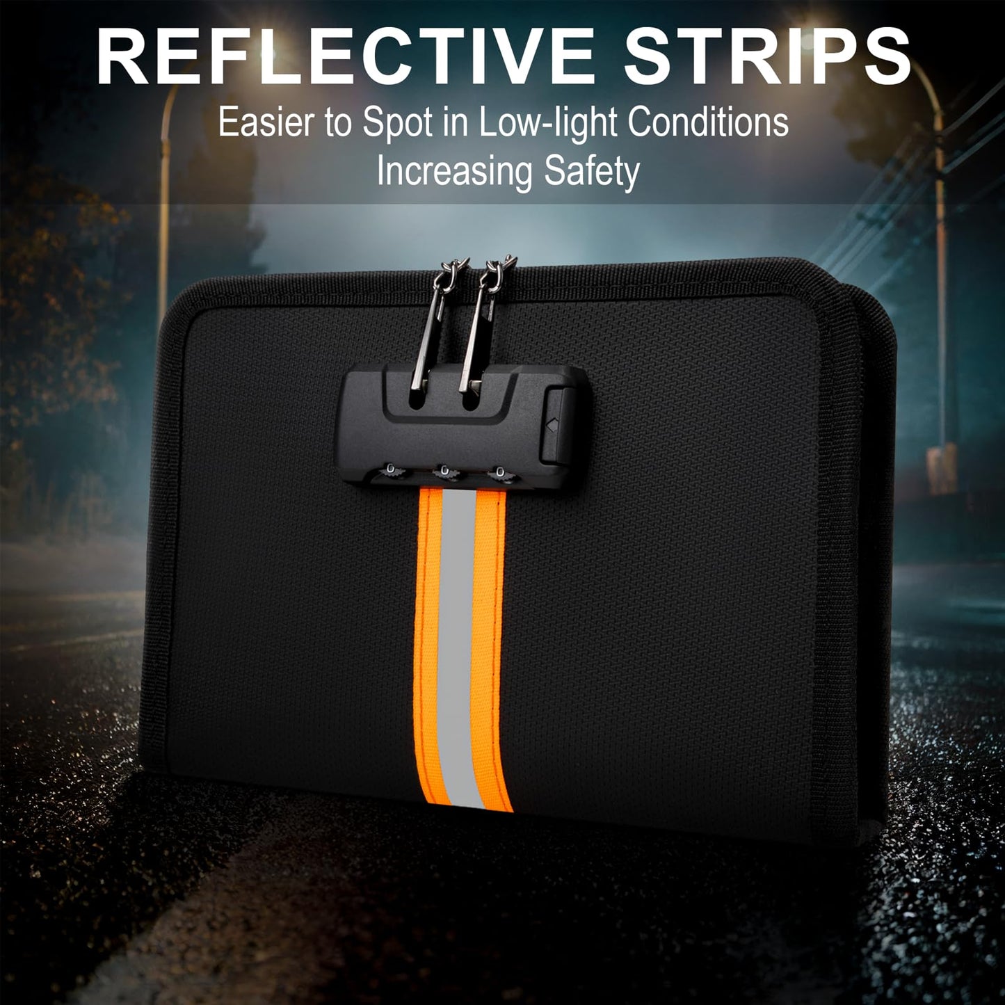XIAODUN Fireproof Money Bag,Money Bag with Lock and Zipper,Safe Fireproof Waterproof,Suitable for Cash, Mobile Phones, Keys, Credit Cards