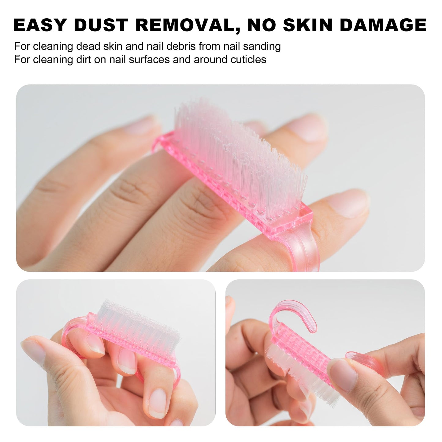 HaimiLiya Pre-treatment Loop Cuticle Pusher and 100/150/180/240 Grit Sandpaper Sheets Nail Brush Set, Nail Care Nail Prep for Manicure Pedicure Nail Art