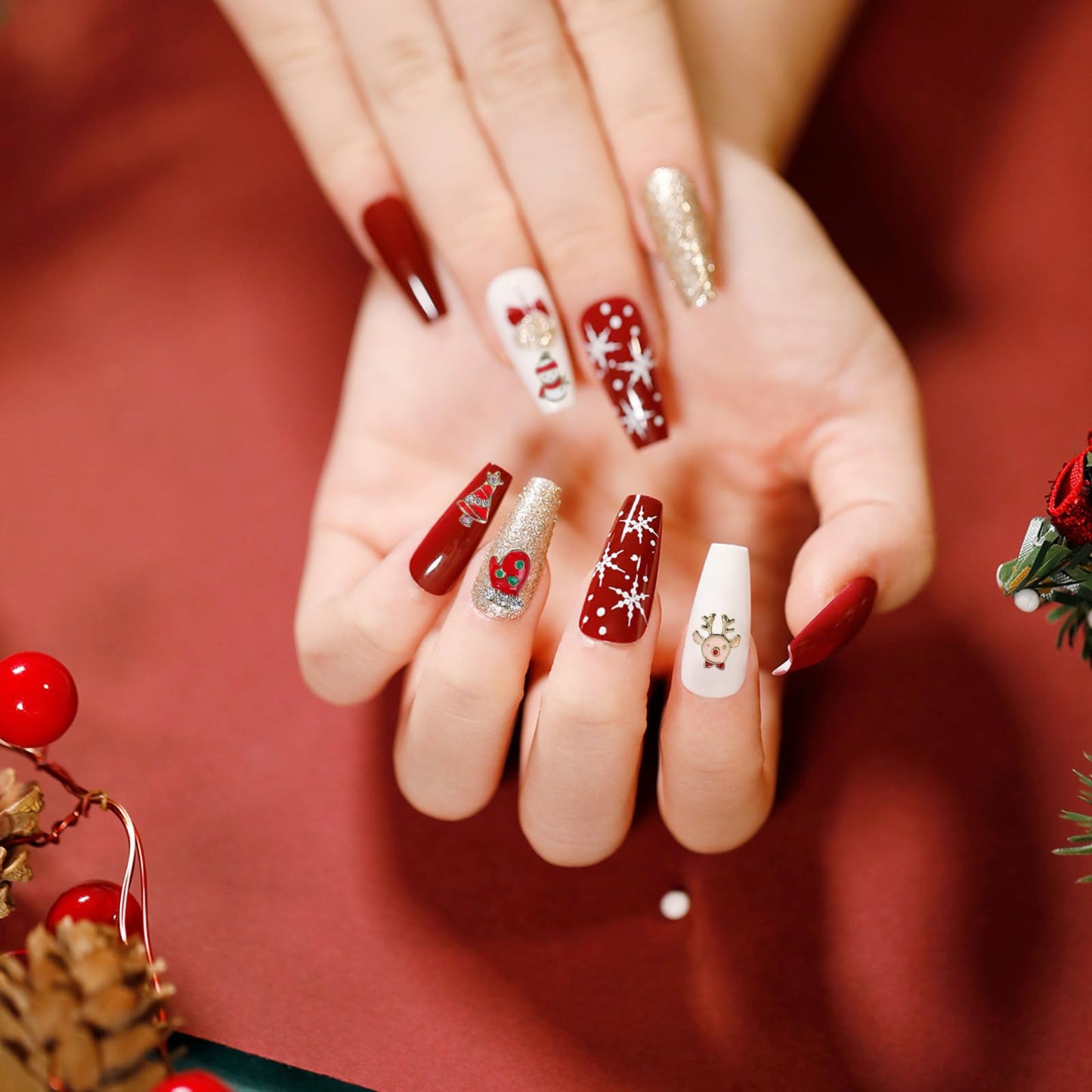 2025 Nail Advent Christmas Countdown Calendar, 24 Days Surprise Calendar Nail Art Accesseries Box for Wife Lovers Girlfriend Friends , Perfect DIY Creative Nail Decoration Box Set, DIY Nail Crafts Set advent calendar 2025