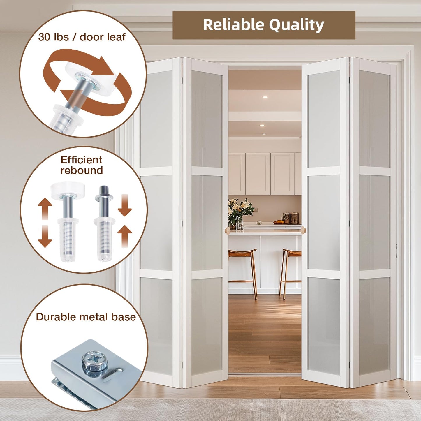 Bifold Door Hardware Kit, 24-Inch Bi-fold Closet Door Track Kit Bifold Closet Door Hardware Kit Folding Door Hardware Repair Replacement Tool Kit