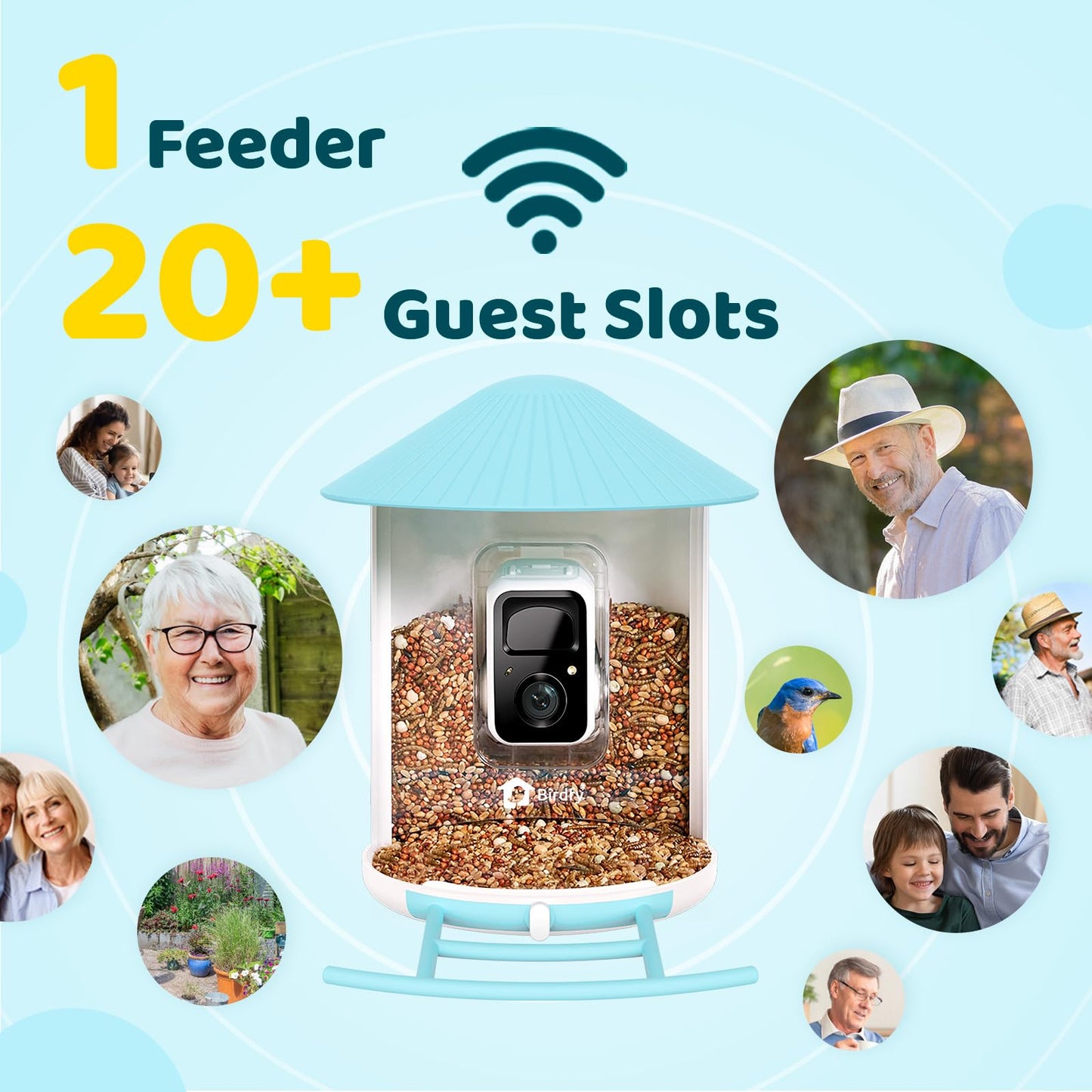 NETVUE Birdfy® Hummee Smart Hummingbird Feeder with Camera, Included Solar Panel & Shield, Auto Capture Bird Videos & Birdwatching Up-Close, 2 in 1 Feeders Attract More Hummingbirds