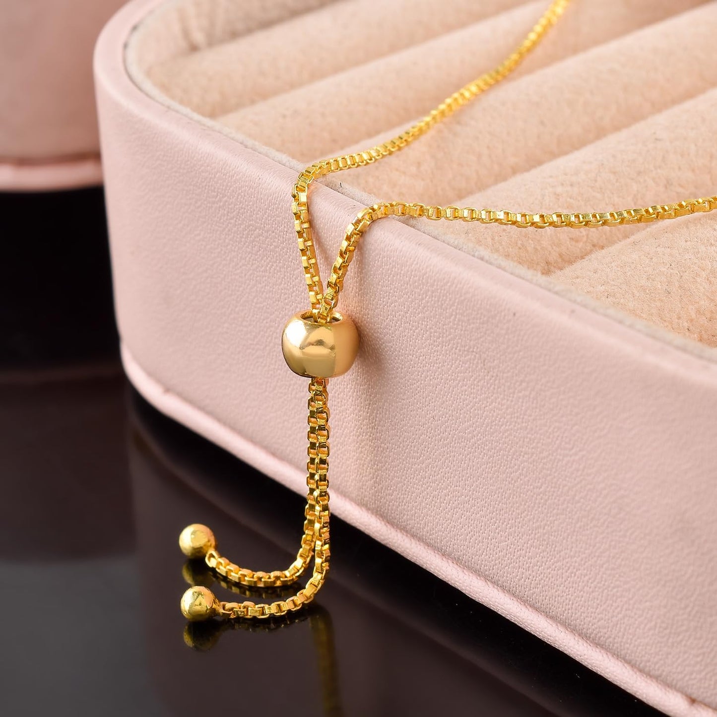 InfinityGemsArt Moonstone Bracelets For Women June Birthstone Jewelry Micro White Beads Beaded Stone Bolo Slider Crystals Gemstones, 14K Gold Plated Adjustable Chain, Valentines Day Gifts For Her