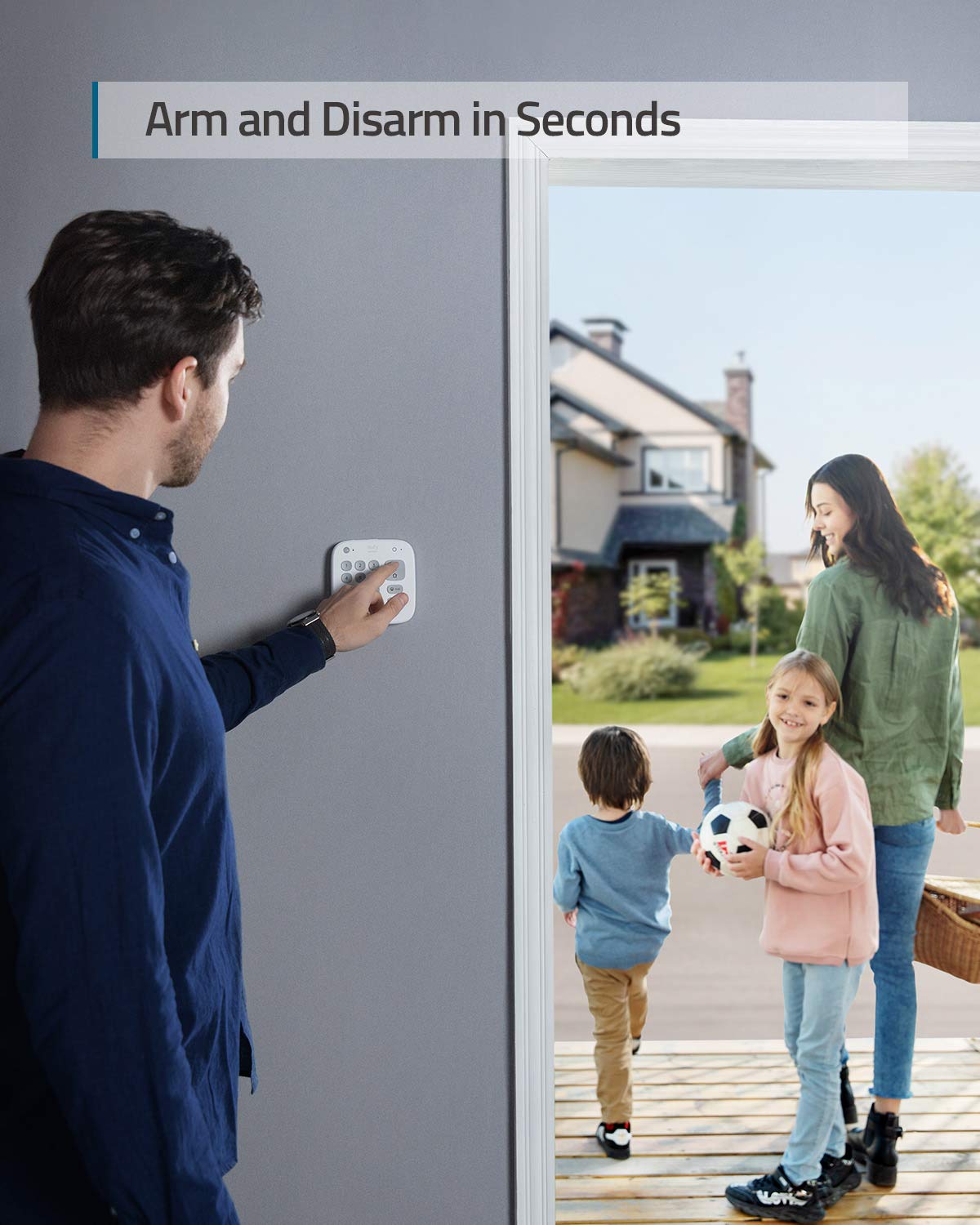 eufy Security 5-Piece Home Alarm Kit, Home Security System, Keypad, Motion Sensor, 2 Entry Sensors, Home Alarm System, Control from The App, Links with eufyCam, Optional 24/7 Protection