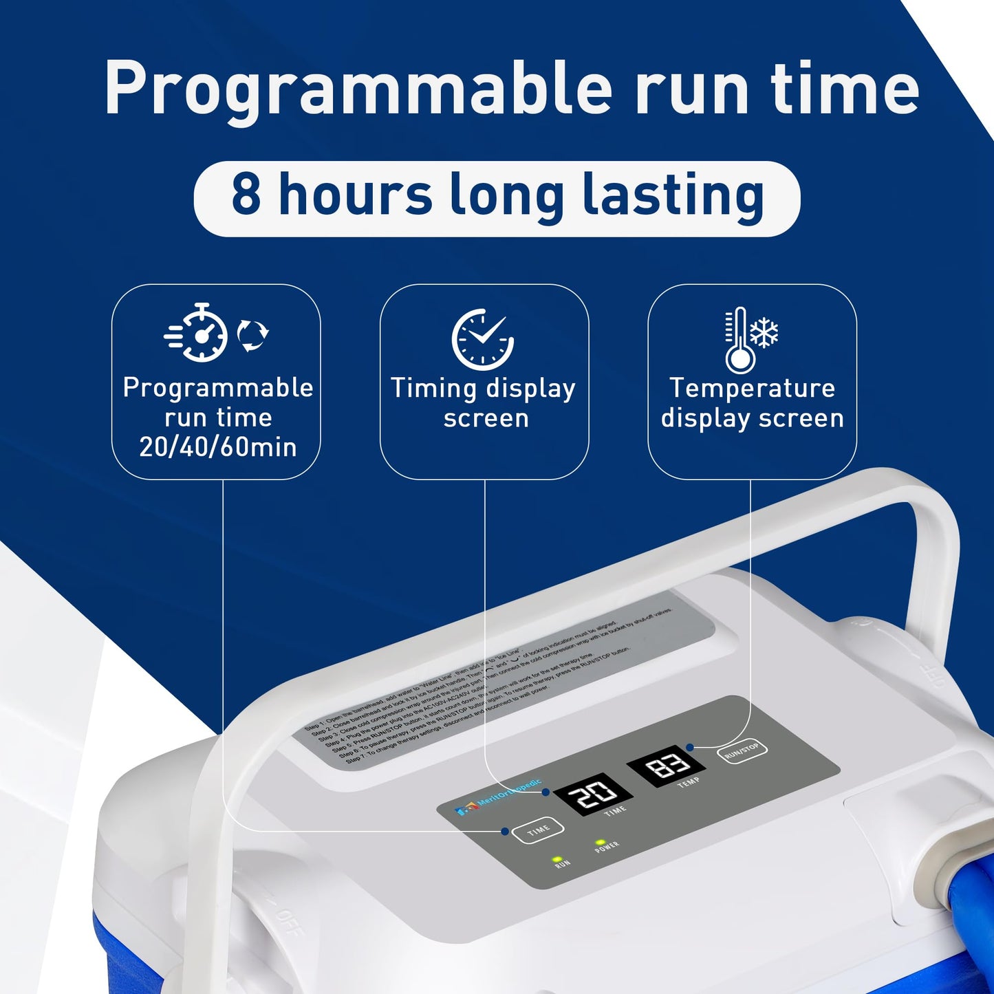 Fuptos Cold Therapy Machine - Quiet Cryotherapy Device for Knee & Shoulder Surgeries - Effective Pain Relief & Recovery - Auto Timer, Compact