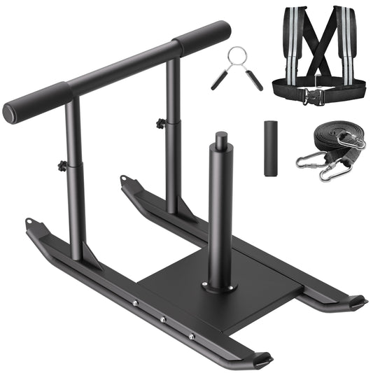 Weight Sled for Training - Heavy Duty Football Sled for Lineman, Adjustable Height Handle Push Pull Sled, Speed & Strength Training, Sled for Working Out, Ideal for Indoor & Outdoor Fitness