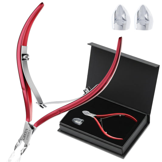 Professional Cuticle Trimmer Nail Cuticle Cutter Stainless Steel Cuticle Nippers with Sharp Blades of Cuticle Remover Clippers Manicure Tools Double Spring for Nail Care Pedicure Nail Tools (Red)