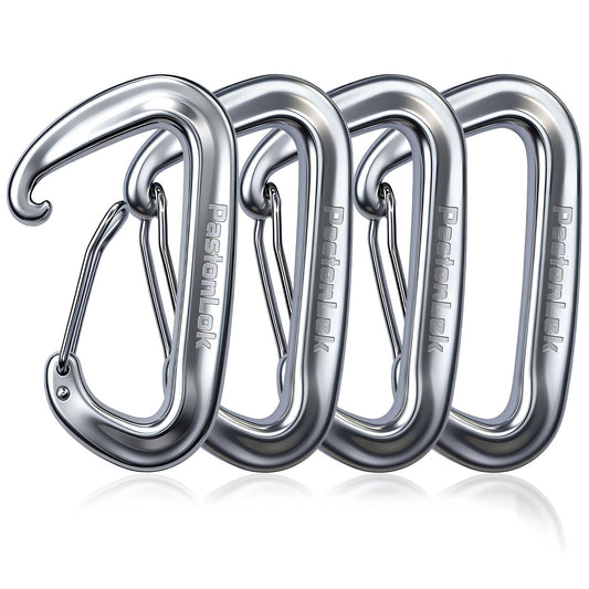 PasionLok Carabiner Clips Heavy Duty 12KN, 4 Pack Aluminum Carabiner Keychain, Small D Ring Hook for Hammock Camping Essentials, Backpack Key Ring Clip, Dog Leash, Multi Color