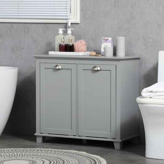 Modern Tilt-Out Laundry Sorter Cabinet, Bathroom Storage Organizer with Two-Compartment Tilt-Out Hamper,for The Kitchen