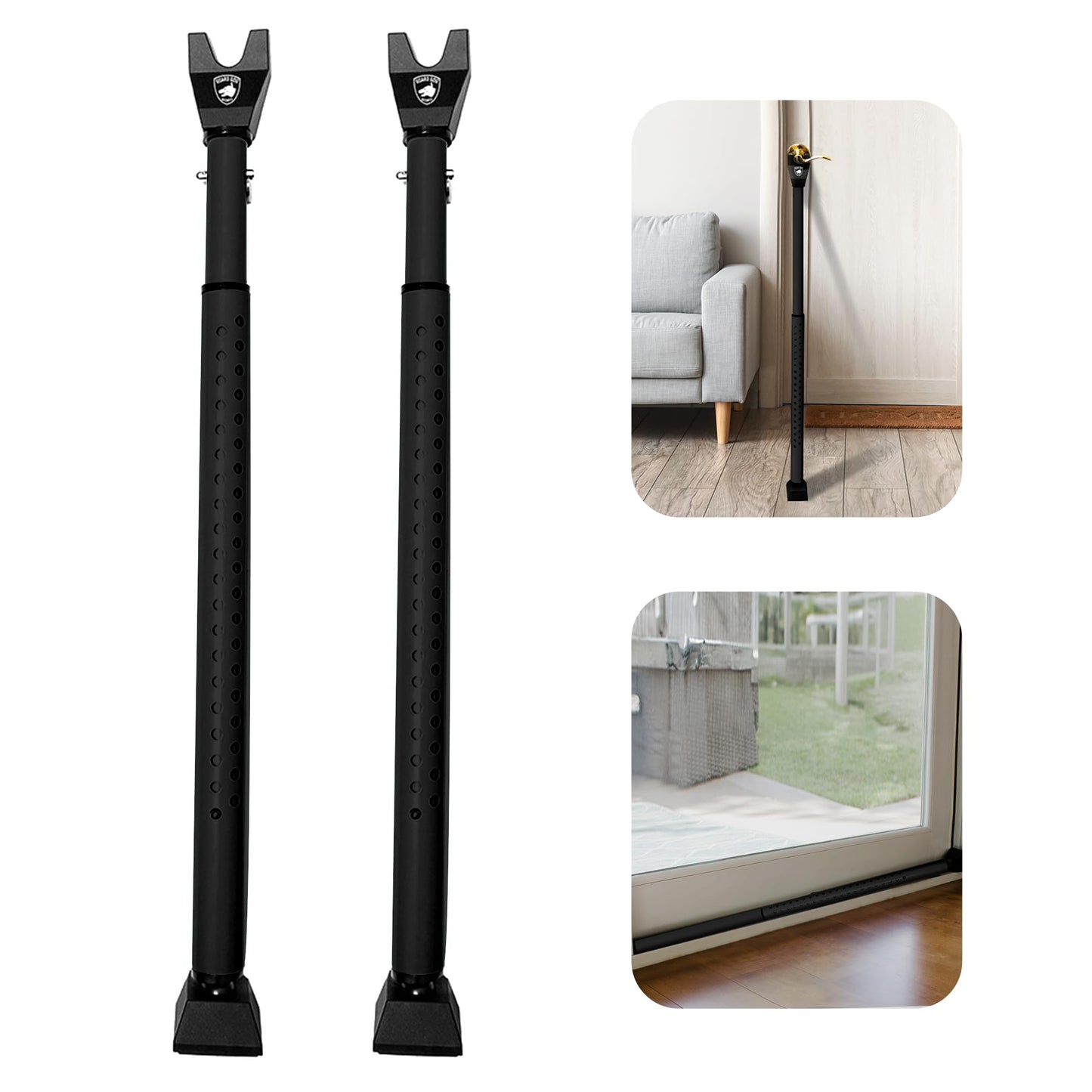 Sliding Door Security Bar, Door Jammer 2-in-1 Adjustable, Door Stoppers Security – 40 Different Adjustments, by Guard Dog Security