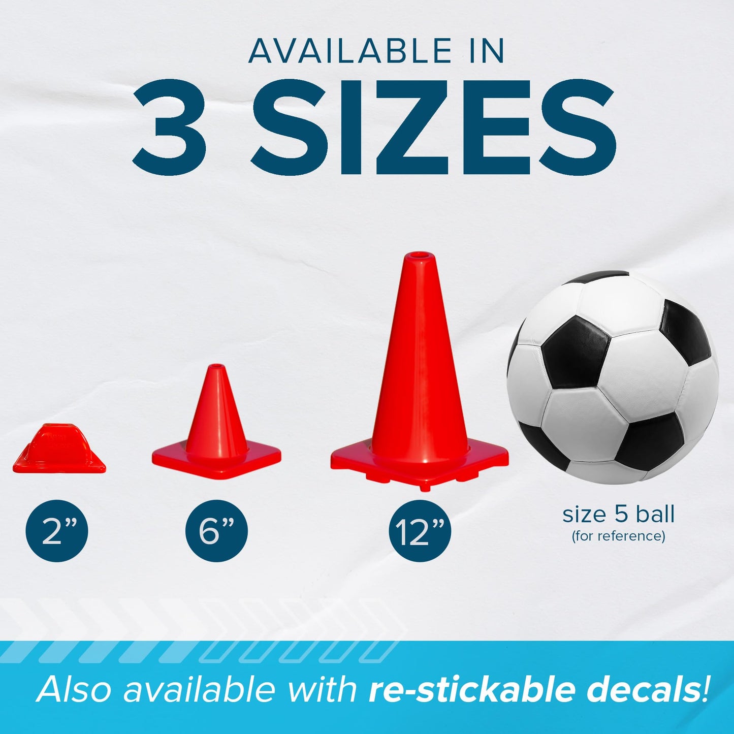LVL10 Pro Training Cones - 12" Large Soccer Cones for Sports Training - for Basketball, Football, Basketball and Agility Drills - Soccer Field Markers that Won't Crack, Slide or Fly