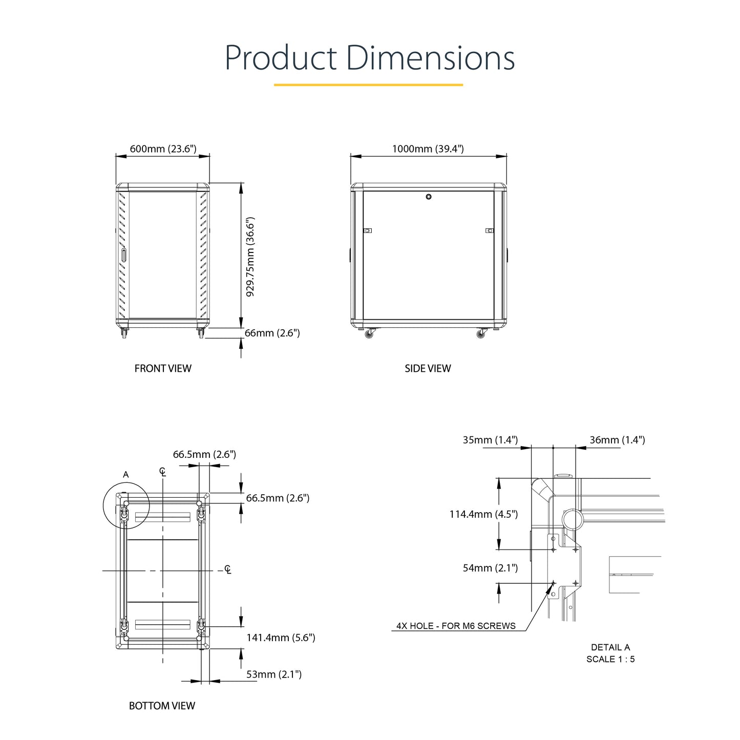 StarTech 18U Enterprise-Grade Server Rack Cabinet, 19in Enclosed 4-Post Rack with 33in (83cm) Mounting Depth and 1764lb (800kg) Weight Capacity