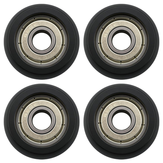 Replacement Roller Wheels Fit for Aero Pilates Reformer Machines Part Easy to Install, Smooth and Quiet Glide (4 Pack, Black)