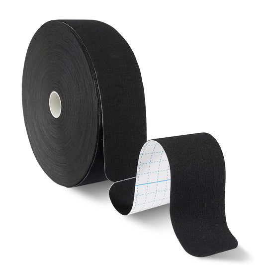 PHYTOP Kinesiology Tape Precut - 115ft (140 Strips) Bulk Roll, Latex-Free & Water-Resistant Athletic Tape - Muscle & Joint Support for Sports, Workouts (Black)