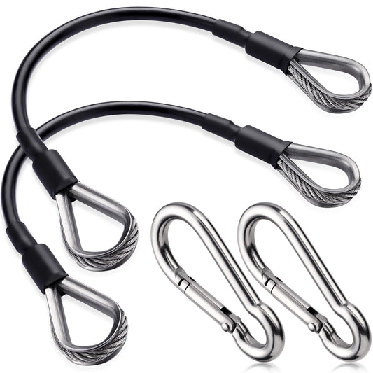 TOBWOLF 2PCS 10" Gym Extension Cable, Fitness Extension Rope Attachments Compatible with Home Gym Accessories, Replacement Gym Cables Machine Extension for LAT/Tricep Pull Down, Leg Extensions Machine